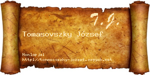 Tomasovszky József névjegykártya