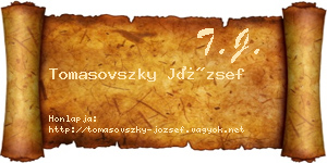 Tomasovszky József névjegykártya