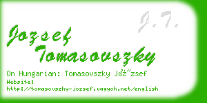 jozsef tomasovszky business card